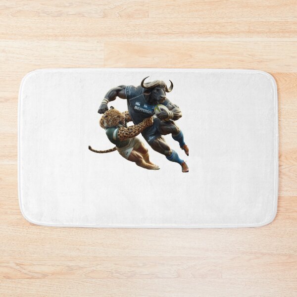 Item preview, Leopard tackling African Buffalo rugby designed and sold by SpendieSellers.