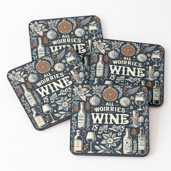 Item preview, alll worries with wine designed and sold by Luxryraino.