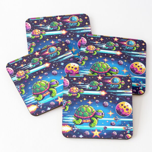 Item preview, Pixel Space Turtles Arcade Odyssey designed and sold by inkArtistryfine.