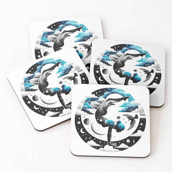 Item preview, Celestial Poise - Yoga Crow Pose with Sky Imagery designed and sold by figouraArtstic.