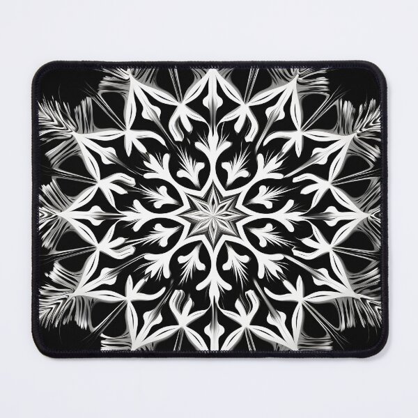 Item preview, Abstract black and white snowflake print designed and sold by dcrc.