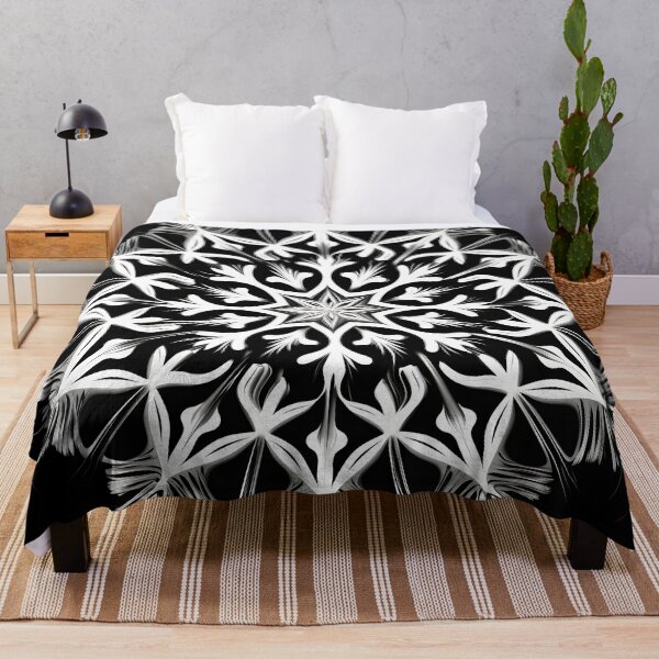 Item preview, Abstract black and white snowflake print designed and sold by dcrc.