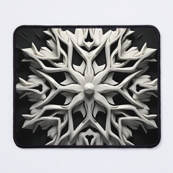 Item preview, Abstract black and white snowflake print designed and sold by dcrc.