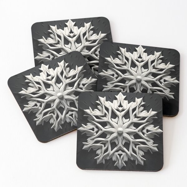 Item preview, Abstract black and white snowflake print designed and sold by dcrc.