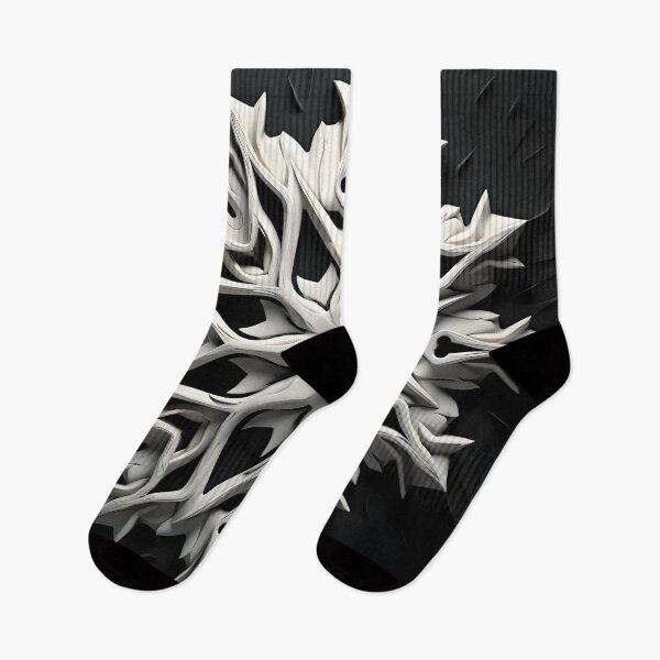 Item preview, Abstract black and white snowflake print designed and sold by dcrc.