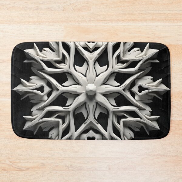Item preview, Abstract black and white snowflake print designed and sold by dcrc.