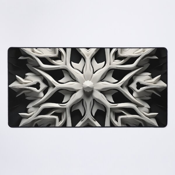 Item preview, Abstract black and white snowflake print designed and sold by dcrc.