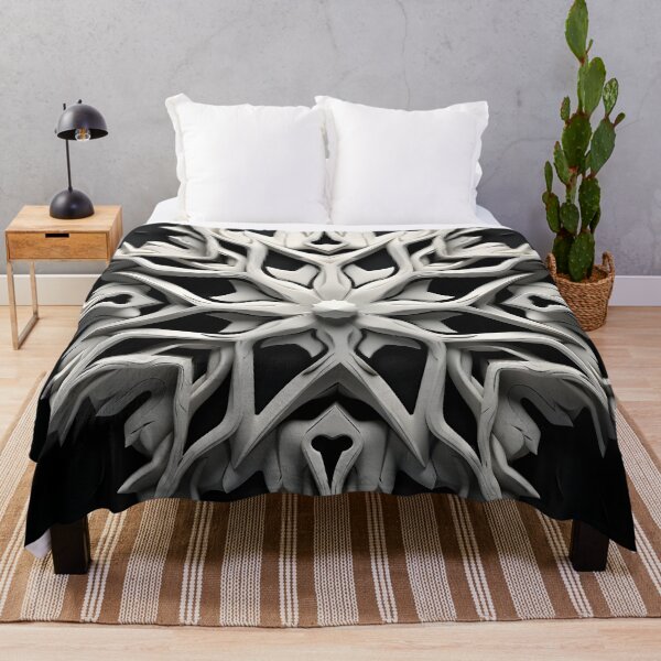 Item preview, Abstract black and white snowflake print designed and sold by dcrc.