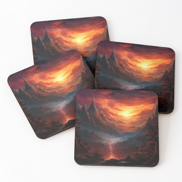 Item preview, Dark Fantasy Landscape - Dragonfire Gorge designed and sold by Fantasy Masterpiece.