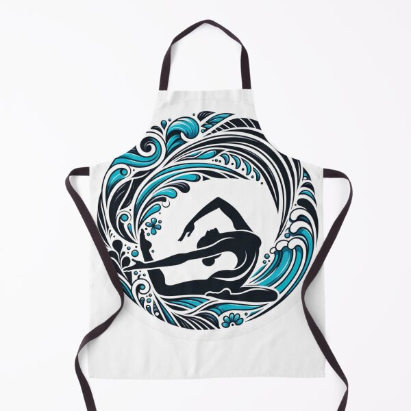 Item preview, Oceanic Calm - Yoga Seated Forward Bend Pose with Aquatic Imagery designed and sold by figouraArtstic.