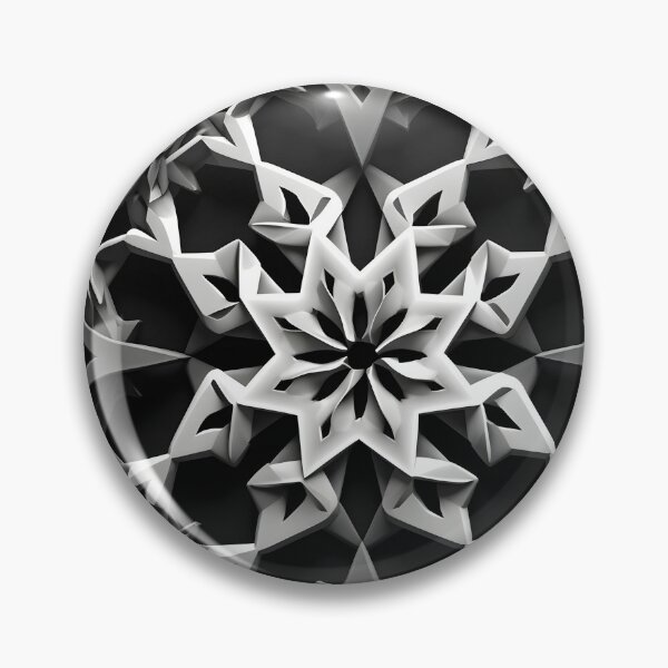 Item preview, abstract black and white snowflake print designed and sold by dcrc.