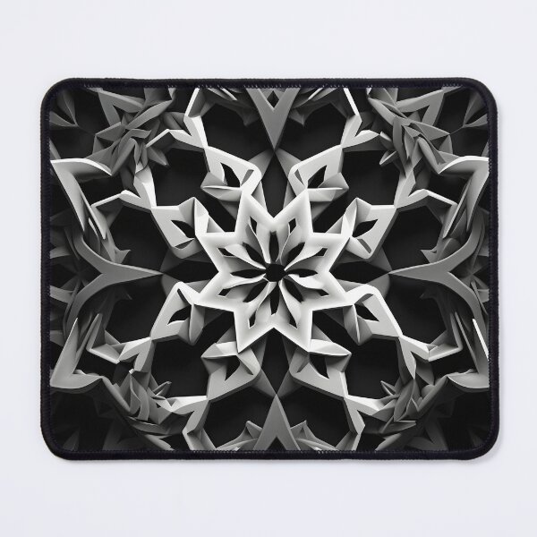 Item preview, abstract black and white snowflake print designed and sold by dcrc.