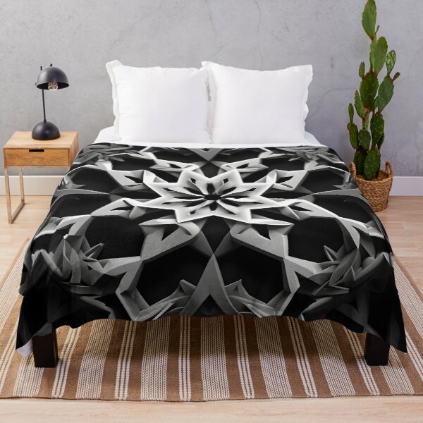 Item preview, abstract black and white snowflake print designed and sold by dcrc.
