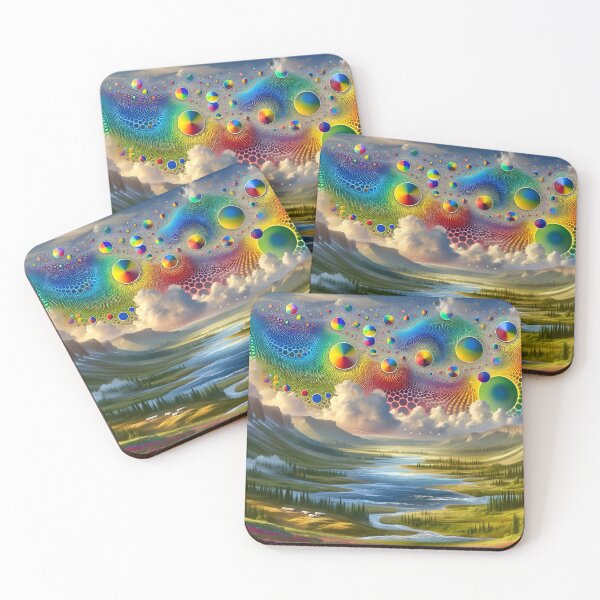 Item preview, Valley with Autistic Rainbow Sky designed and sold by AI-Pi-art.