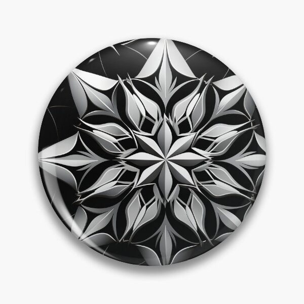Item preview, abstract black and white snowflake print designed and sold by dcrc.