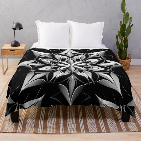 Item preview, abstract black and white snowflake print designed and sold by dcrc.