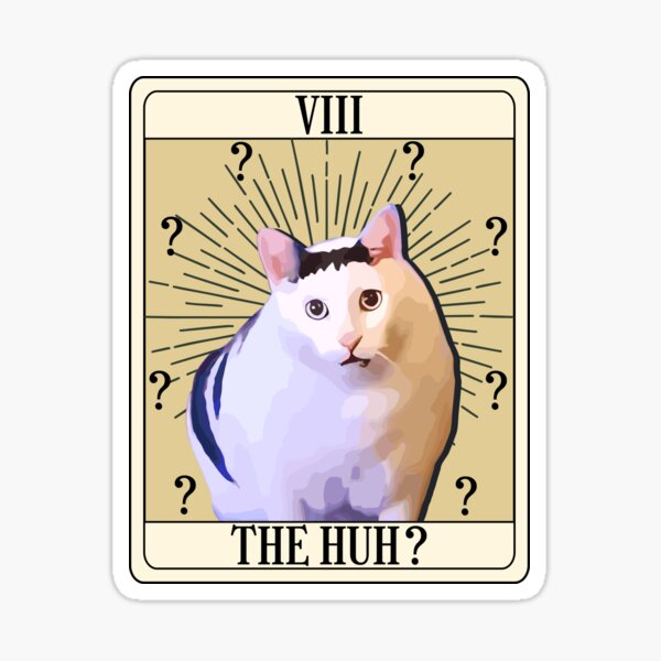 Artikel-Vorschau von Huh Cat Chonky Ben Meme Tarotkartenparodie, designt und verkauft von LeChocoholic.