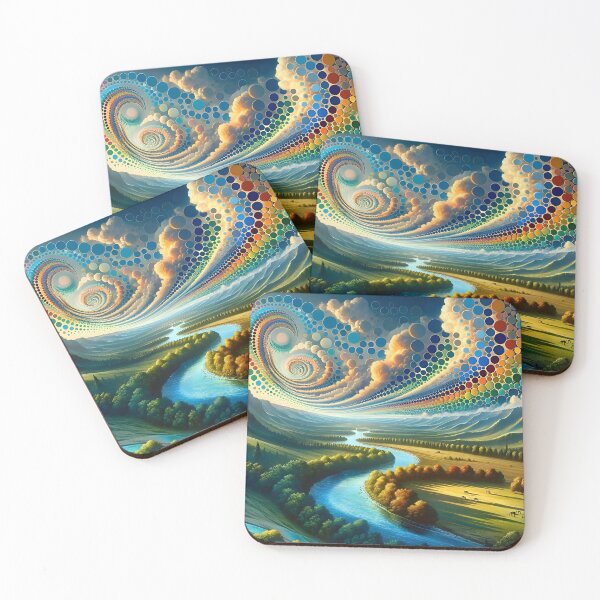 Item preview, Valley with Rainbow Autistic Sky Influence designed and sold by AI-Pi-art.