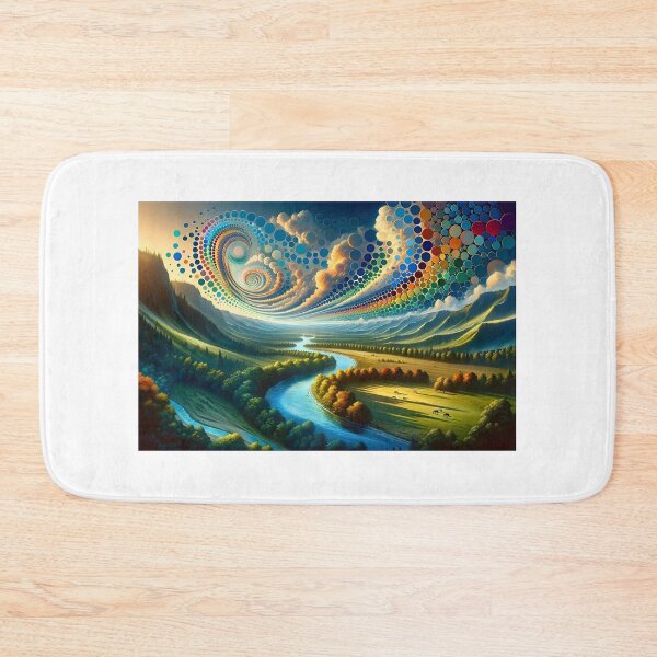 Item preview, Valley with Rainbow Autistic Sky Influence designed and sold by AI-Pi-art.