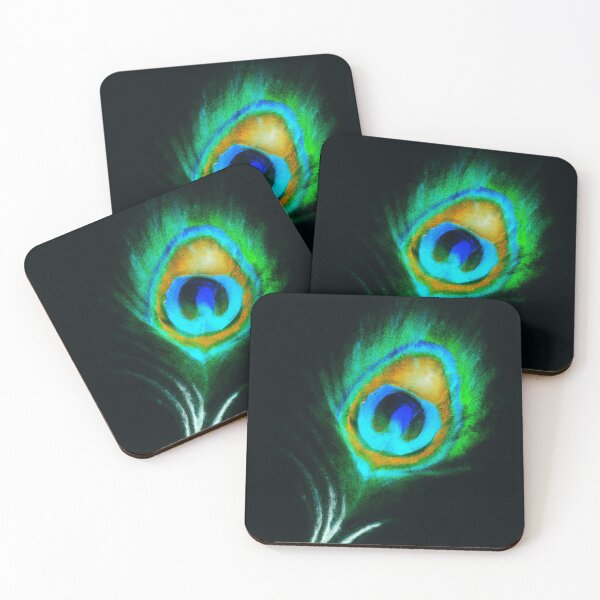 Item preview, peacock feather on black background designed and sold by optimusprime39.