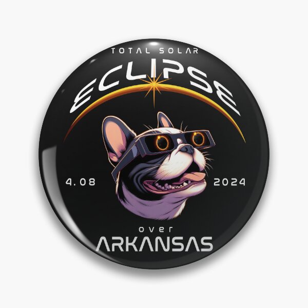 Artikelvorschau, Totale Sonnenfinsternis über Arkansas, eine französische Bulldogge mit Sonnenbrille blickt auf die totale Sonnenfinsternis, Animal Eclipse Viewing Pawty 2024. entworfen und verkauft von jeyel7.