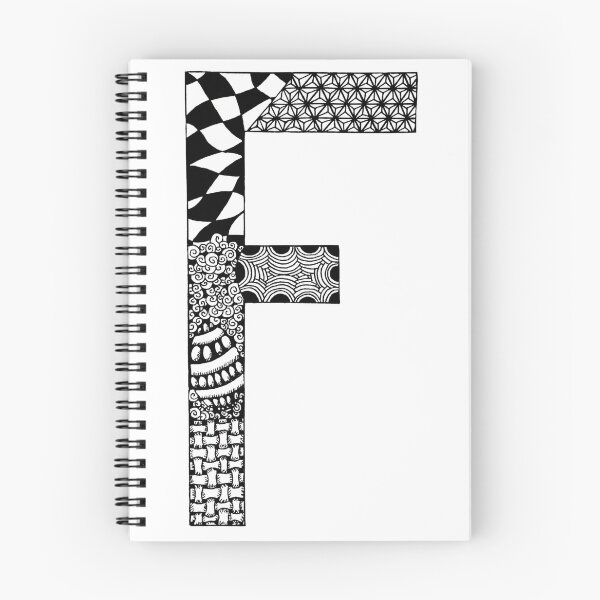 Item preview, Letter F Zentangle designed and sold by SavannaHandmade.