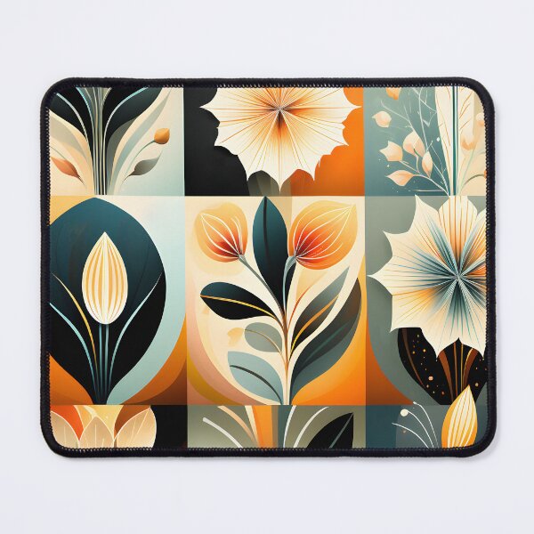 Item preview, Mid Century Botanical Retro Geometric Leaves Florals Tangerine, Yellow designed and sold by Prints and Lifestyle.