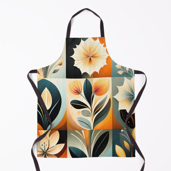 Item preview, Mid Century Botanical Retro Geometric Leaves Florals Tangerine, Yellow designed and sold by Prints and Lifestyle.