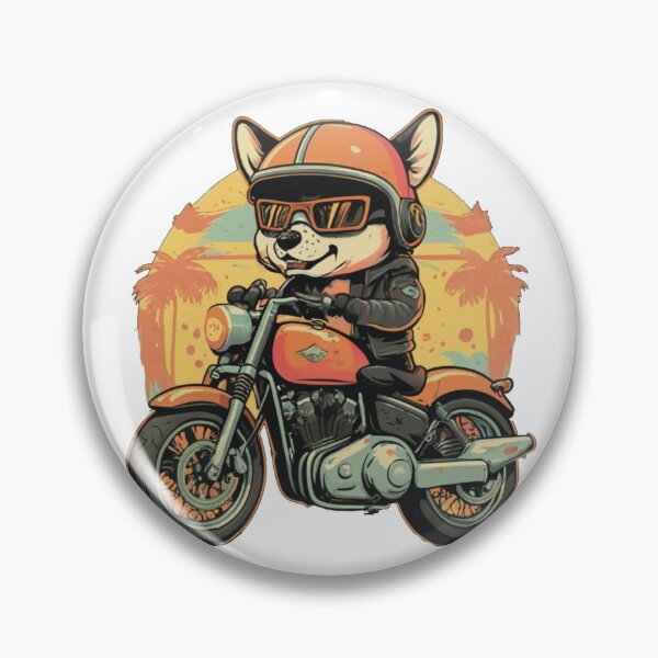 Item preview, Dingo on motorbike in sunset with palms- dingo picture  designed and sold by bukajart.