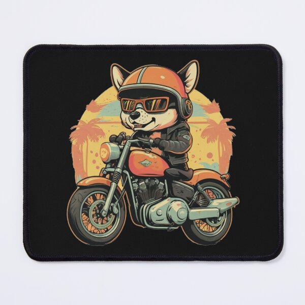 Item preview, Dingo on motorbike in sunset with palms- dingo picture  designed and sold by bukajart.