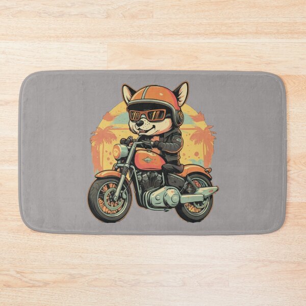Item preview, Dingo on motorbike in sunset with palms- dingo picture  designed and sold by bukajart.
