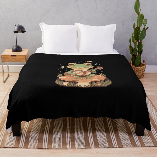 Item preview, Cottagecore Aesthetic Frog Playing Banjo on Mushroom Cute designed and sold by love3617.