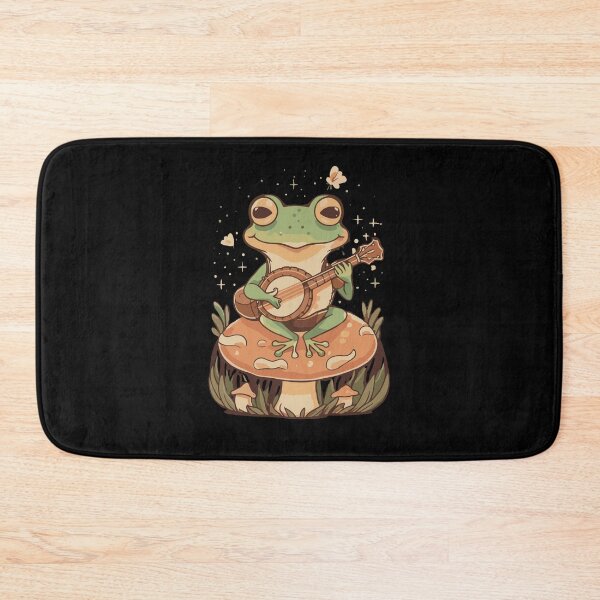 Item preview, Cottagecore Aesthetic Frog Playing Banjo on Mushroom Cute  designed and sold by love3617.
