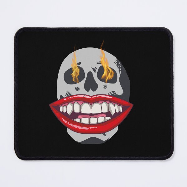 Item preview, Smiling Skull with Vampire Teeth and Flames designed and sold by ossiagraphics.