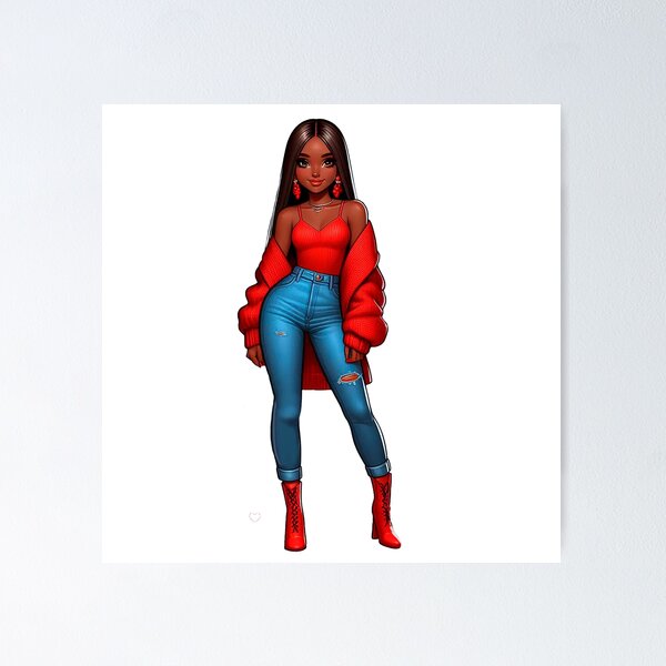 Item preview, Valentine´s Day Afro Girl Design, Fashion Woman, Red Valentine Design designed and sold by gabrielakrall.
