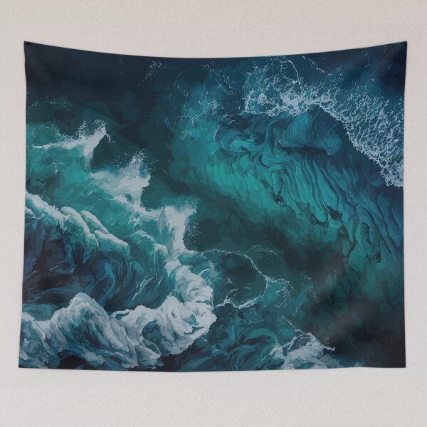 Item preview, The Blue Ocean Waves designed and sold by Vector Scout Lab.