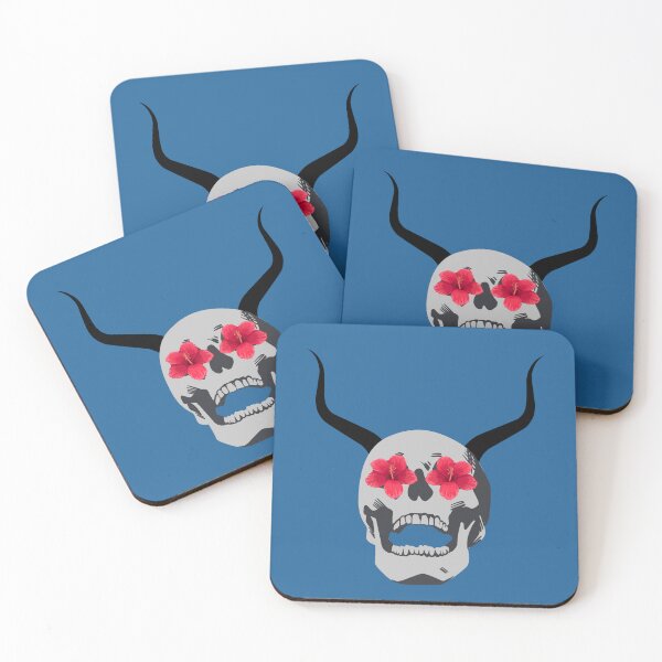 Item preview, Horned Skull with Flowers designed and sold by ossiagraphics.
