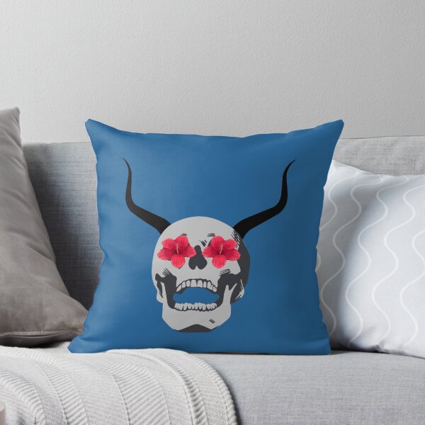 Item preview, Horned Skull with Flowers designed and sold by ossiagraphics.