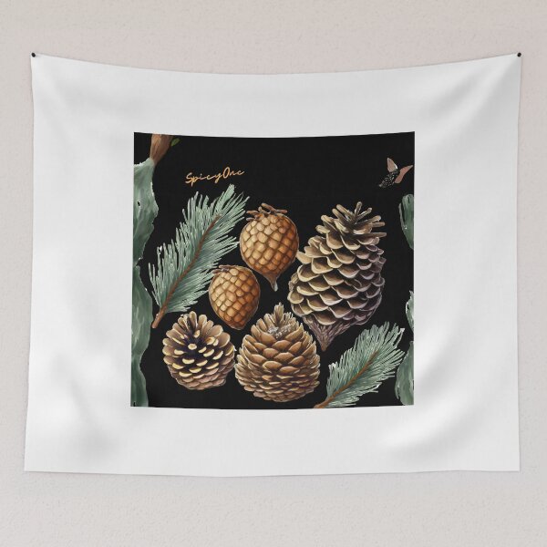 Item preview, pineapple with leaf and black background designed and sold by SpicyOne.