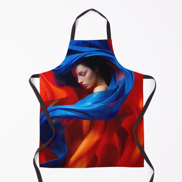 Item preview, Woman with Cobalt Blue Veil on Orange background designed and sold by Rivercoatl.