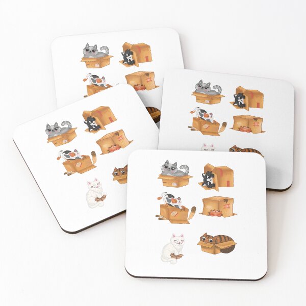 Item preview, Cats In Boxes Different Poses | Stickers designed and sold by NicolasGlowArt.
