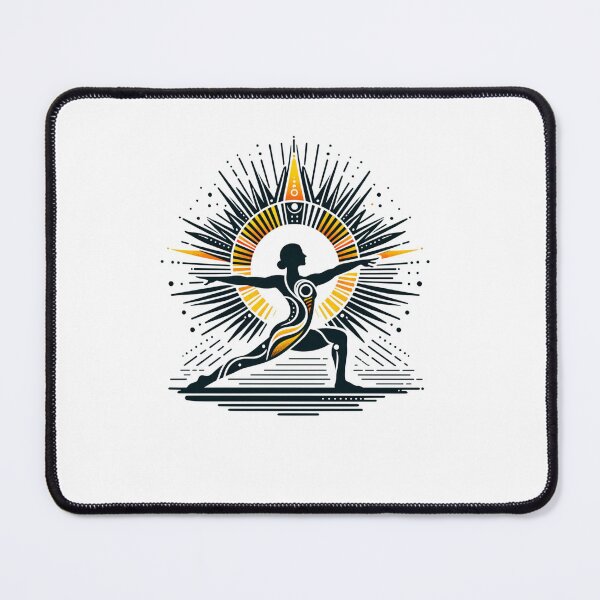 Item preview, Sunrise Strength - Yoga Warrior I Pose with Sun Imagery designed and sold by figouraArtstic.