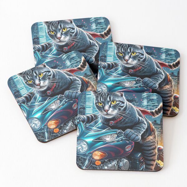Item preview, Adventurous Biker Cat designed and sold by TaPaVu.