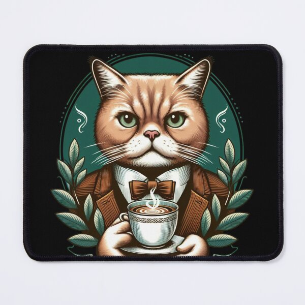 Item preview, Gentleman Cat with a cup of Coffee designed and sold by Azrora.
