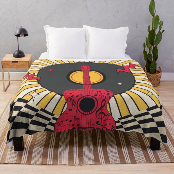 Item preview, Retro guitar and chess floor designed and sold by AnnArtshock.