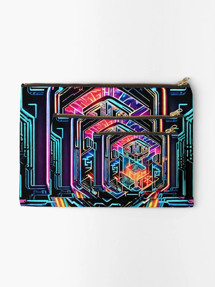 Thumbnail 2 of 4, Zipper Pouch, Matrix Pattern designed and sold by MatrixTattoo.
