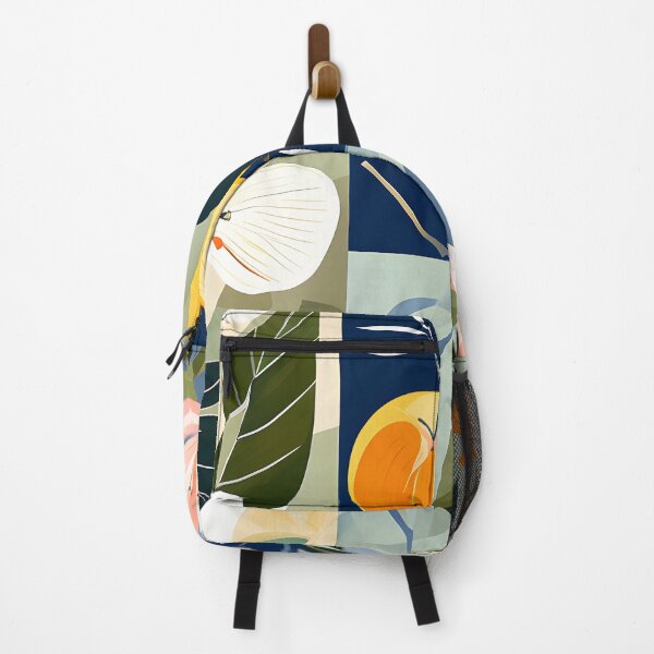 Item preview, Mid Century Botanical Retro Geometric Leaves Florals Peach, Olive designed and sold by Prints and Lifestyle.