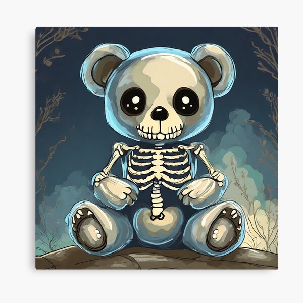 Teddy Bear Skeleton Canvas Prints for Sale Redbubble