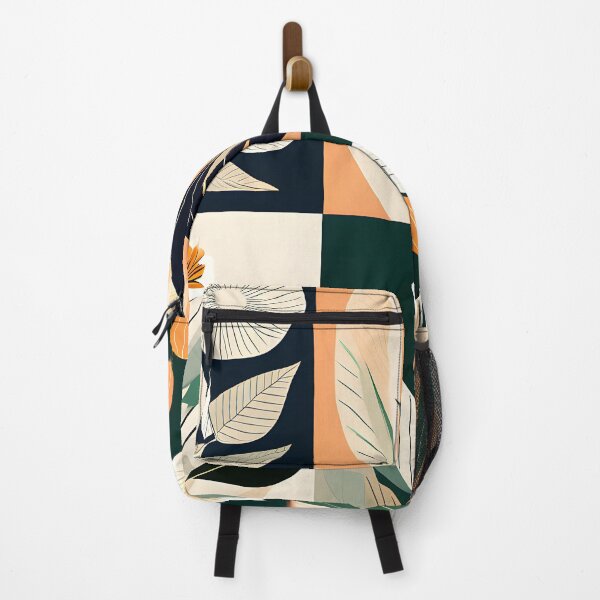 Item preview, Mid Century Botanical Retro Geometric Leaves Florals Tangerine, Olive designed and sold by Prints and Lifestyle.