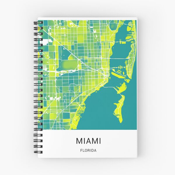 Item preview, Miami Florida Named City Map - Green-Yellow Duotone designed and sold by StylishStacks.